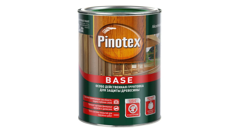 Грунт для защиты древесины Pinotex Base 1 л