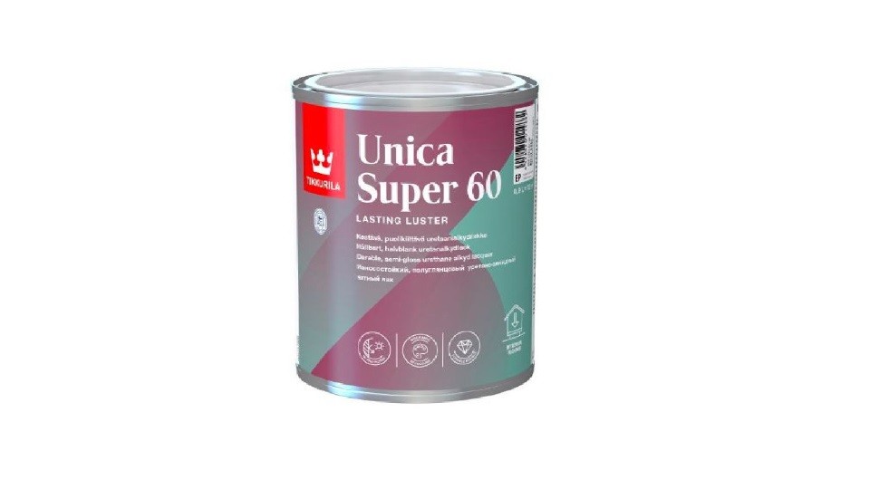 Лак яхтный уретано-алкидный Tikkurila Unica Super 60 полуглянцевый база-EP 0,9 л