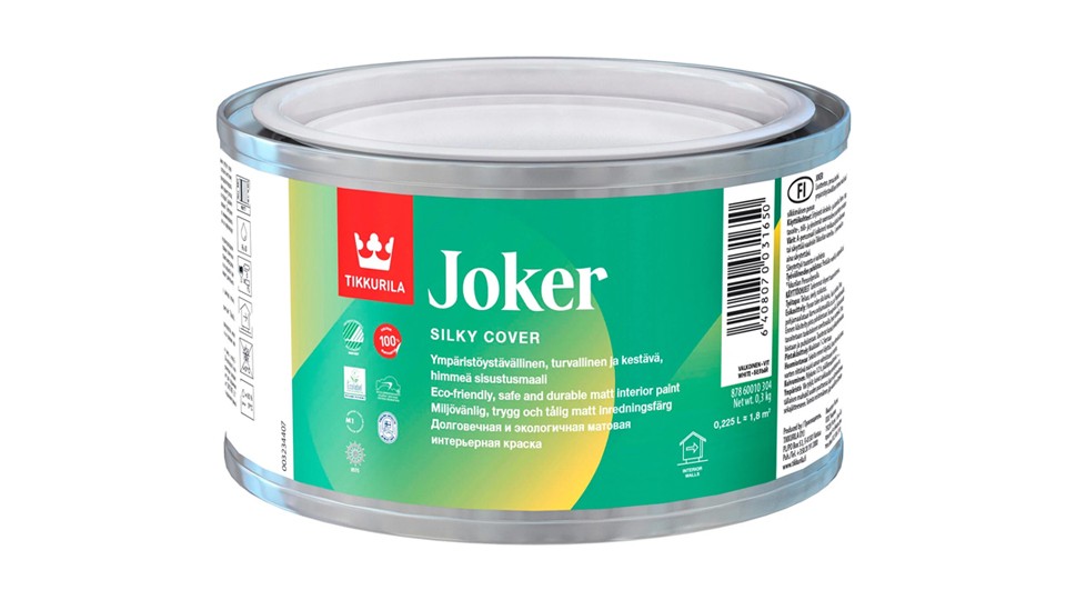 Ներկ պատերի և առաստաղների համար ակրիլային Tikkurila Joker փայլատ բազա-A 0,225 լ