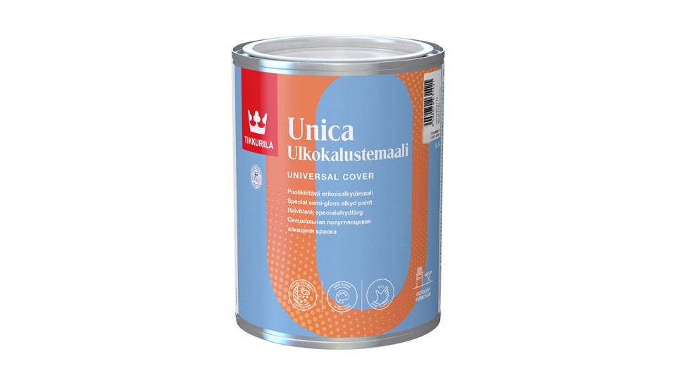 Краска специального применения алкидная Tikkurila Unica полуглянцевая база-C 0,9 л