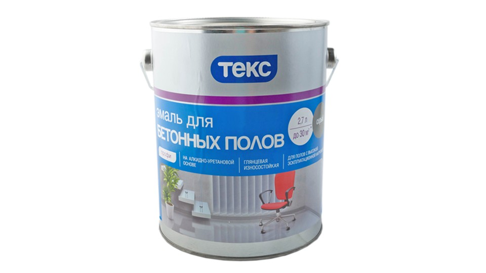 Alkyd-urethane enamel for concrete floors Tex Profi glossy gray 2,7 l