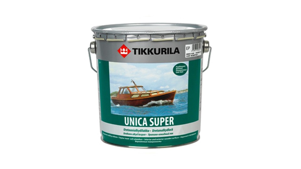 Лак яхтный уретано-алкидный Tikkurila Unica Super 60 полуглянцевый база-EP 2,7 л