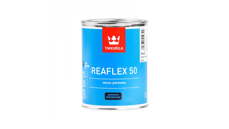Ներկ էպոքսիդային լողավազանների և լոգարանների համար Tikkurila Reaflex 50 սպիտակ 0,8 լ