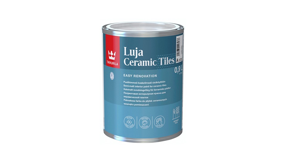 Краска для керамической плитки Tikkurila Luja Ceramic Tiles полуматовая база-C 0,9 л