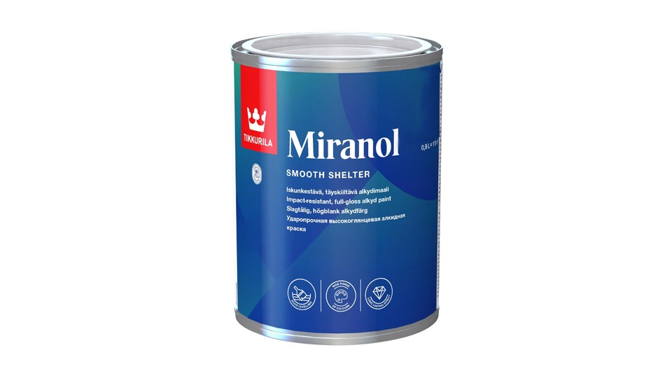 Эмаль универсальная алкидная Tikkurila Miranol база-A 0,9 л