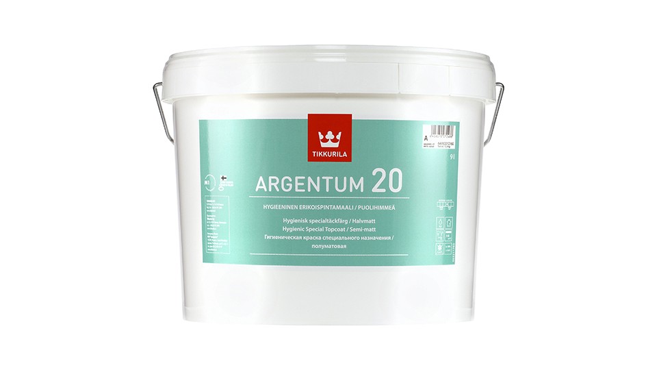 Antimicrobial paint Tikkurila Argentum 20 semi-matte base-A 0,9 l