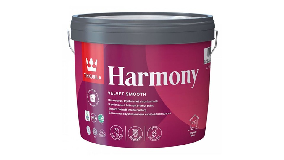 Краска для стен и потолков акрилатная Tikkurila Harmony бархатисто-матовая база-A 2,7 л