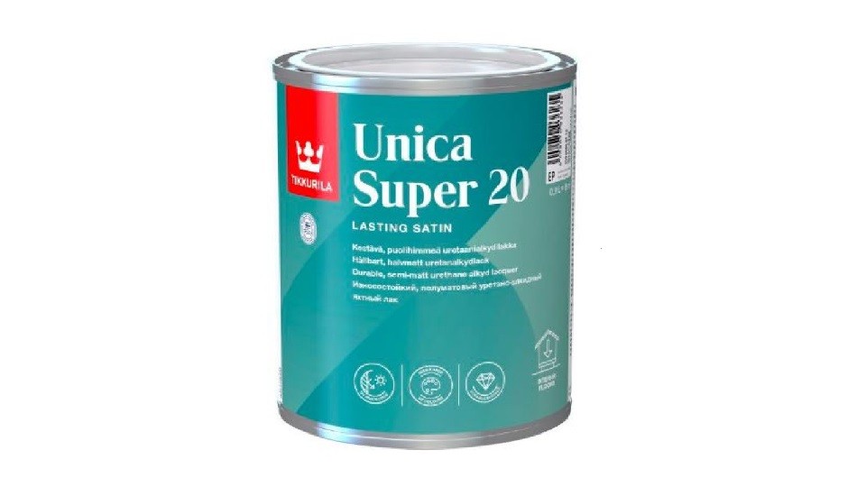 Yacht urethane-alkyd varnish Tikkurila Unica Super 20 semi-matt base-EP 0,9 l