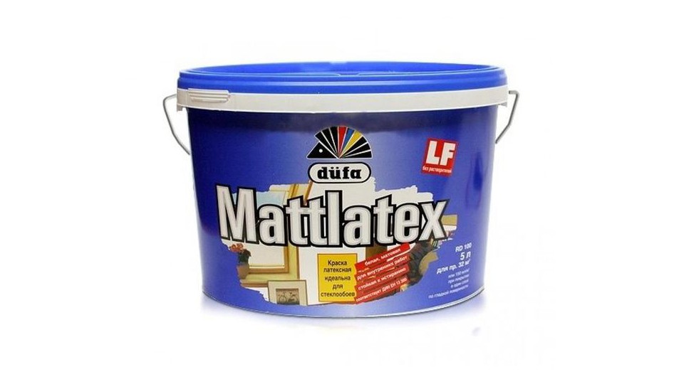 Paint for walls and ceilings for wet rooms latex Dufa Mattlatex D100 matte white 5 l