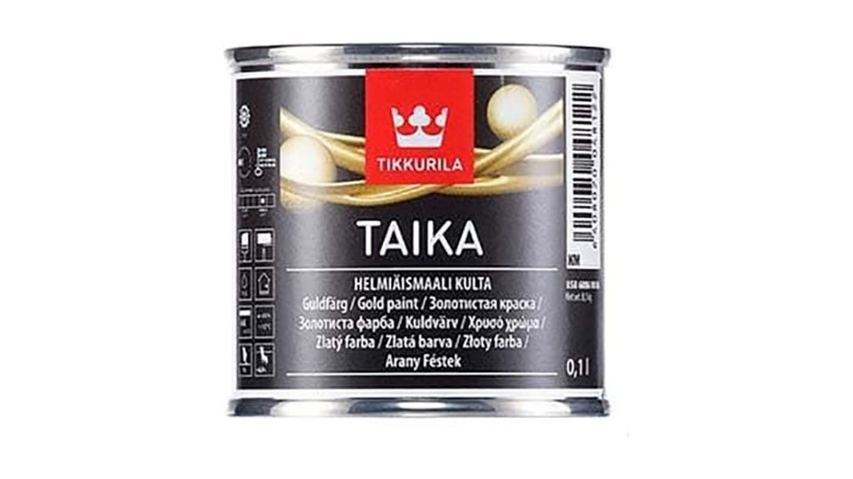 Ներկ դեկորատիվ ակրիլային Tikkurila Taika Helmiasmaali կիսափայլուն բազա-HM սադափե ոսկեգույն 0,1 լ
