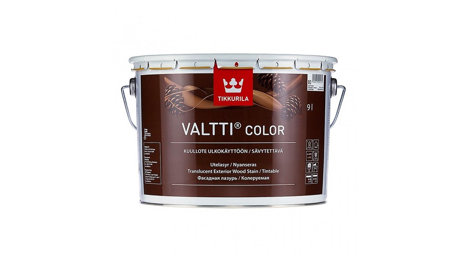 Protective antiseptic for wood glaze Tikkurila Valtti Color base-EC 0,9 l