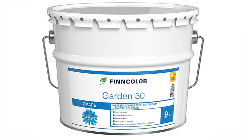 Էմալ ունիվերսալ ալկիդային Finncolor Garden 30 կիսափայլատ բազա-C 9 լ