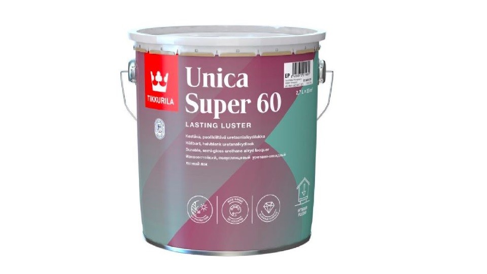 Yacht urethane-alkyd varnish Tikkurila Unica Super 60 semi-gloss base-EP 2,7 l