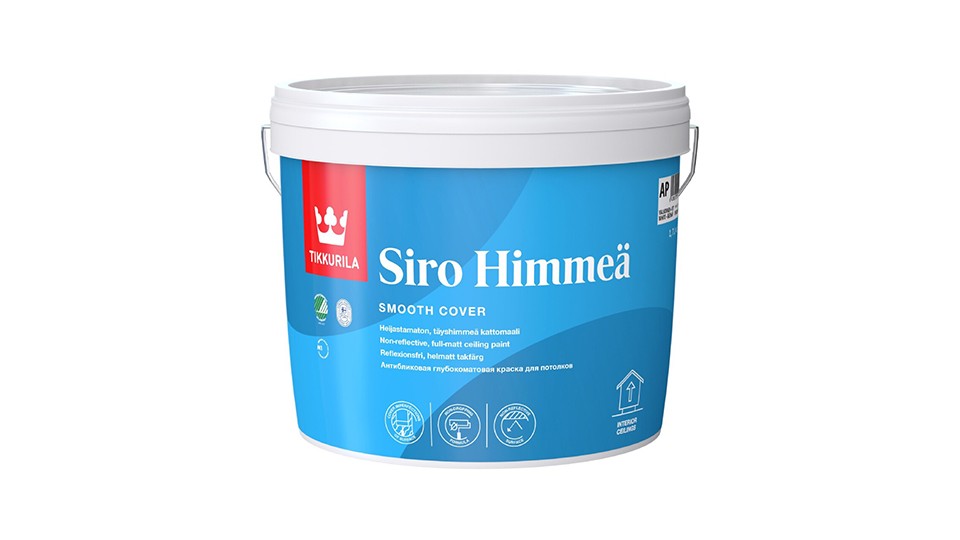 Ներկ պատերի և առաստաղների համար ակրիլային Siro Himmea գերփայլատ սպիտակ 0,9 լ