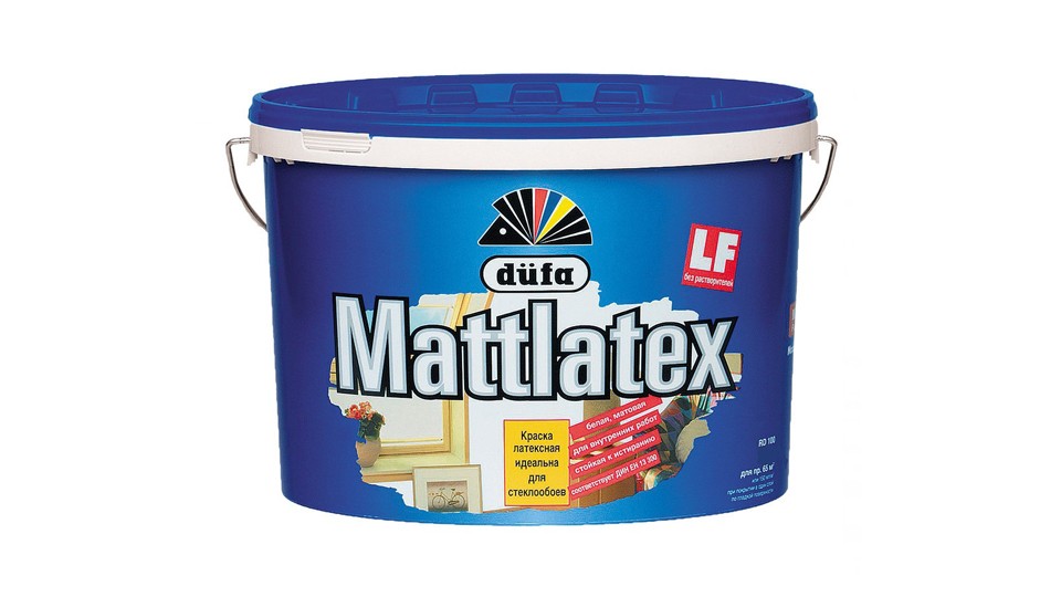 Paint for walls and ceilings for wet rooms latex Dufa Mattlatex D100 matte white 2,5 l