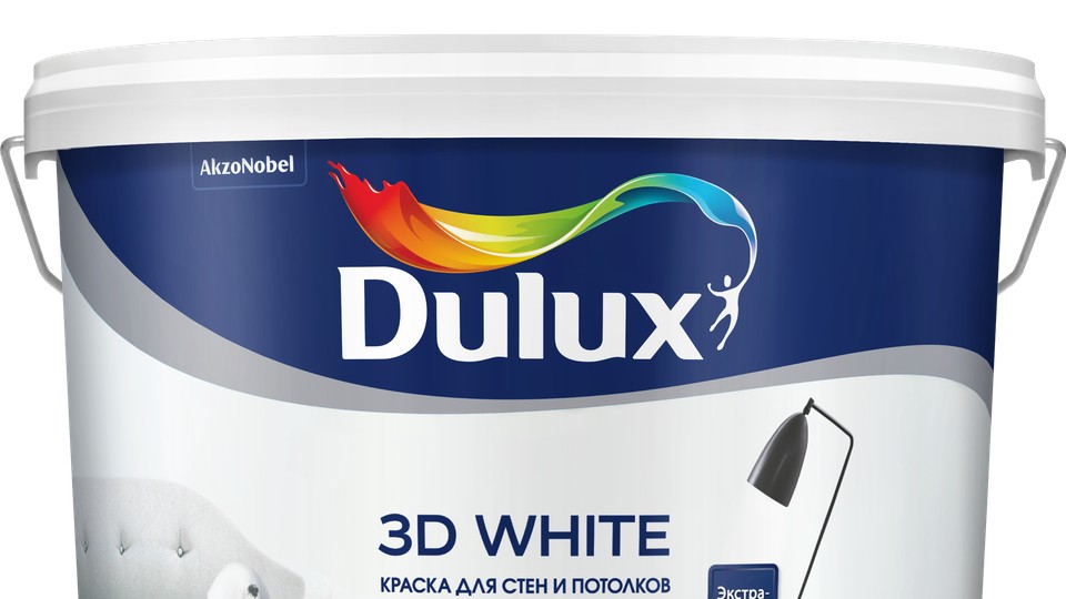Paint for walls and ceilings water-dispersion Dulux 3D White matte base-BW 2,5 l