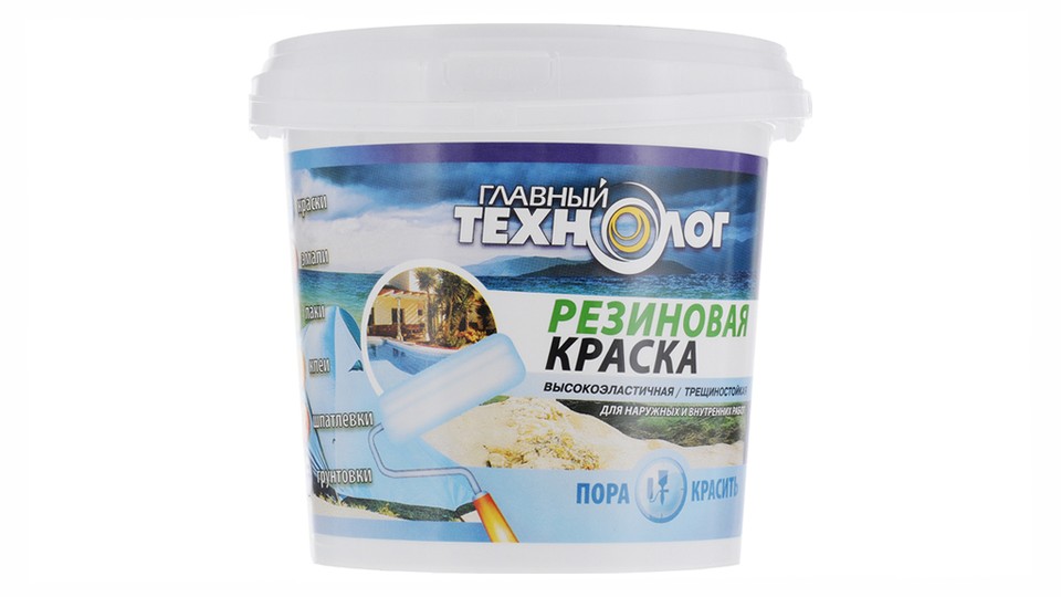 Rubber paint latex-acrylate Главный Технолог white 1,1 kg