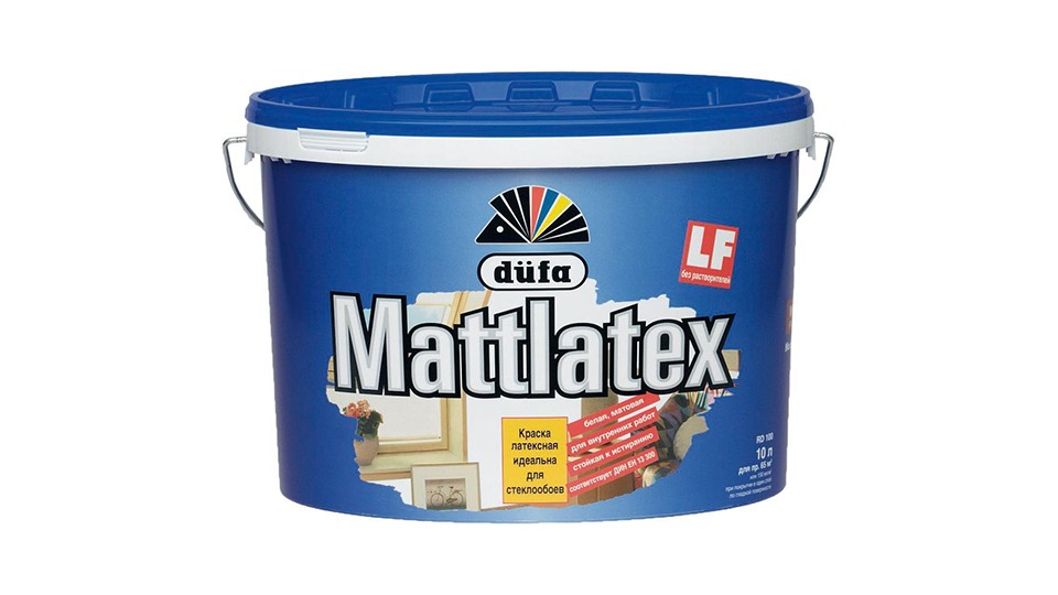Ներկ պատերի և առաստաղների համար լատեքսային Dufa Mattlatex D100 փայլատ սպիտակ 10 լ