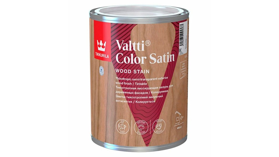Protective antiseptic for wood glaze Tikkurila Valtti Color Satin semi-gloss base-EC 0,9 l