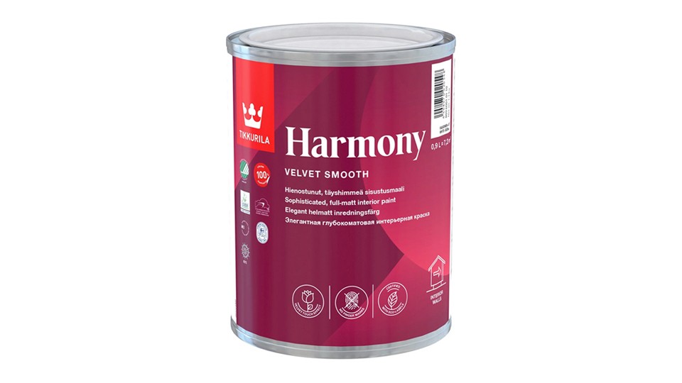 Acrylate paint for walls and ceilings Tikkurila Harmony velvety matte base-C 0,9 l