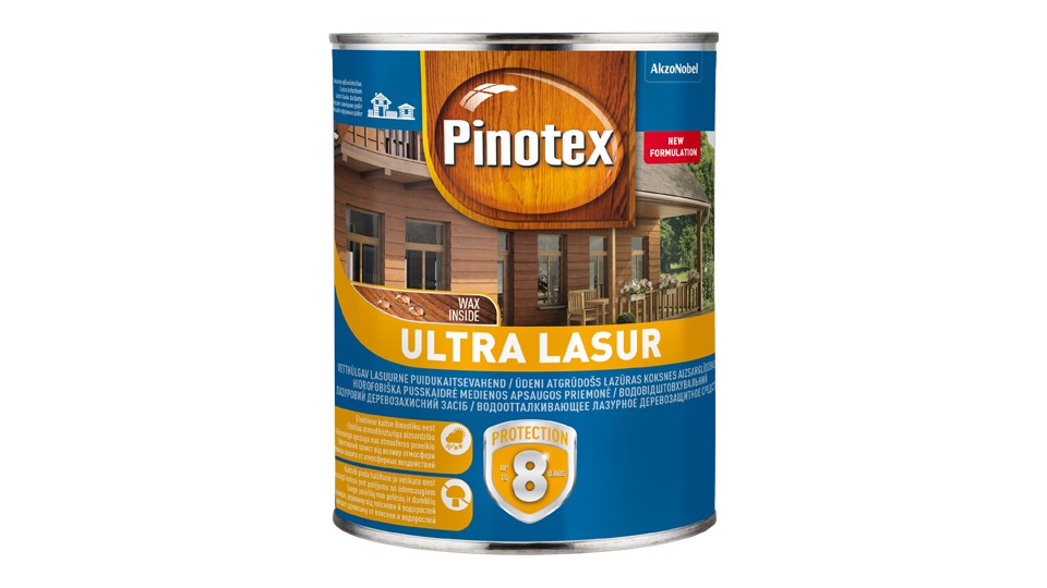 Դեկորատիվ դեղաներկ փայտի պաշտպանության համար Pinotex Ultra կիսափայլուն կարմրափայտ 1 լ