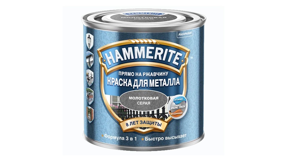 Paint for metal surfaces alkyd Hammerite hammer grey 0,75 l
