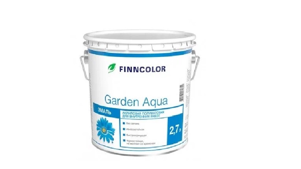 Universal acrylate enamel Finncolor Garden Aqua semi-matt base-A 2,7 l