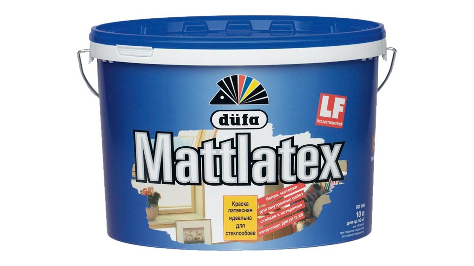 Ներկ պատերի և առաստաղների համար լատեքսային Dufa Mattlatex D100 փայլատ սպիտակ 10 լ