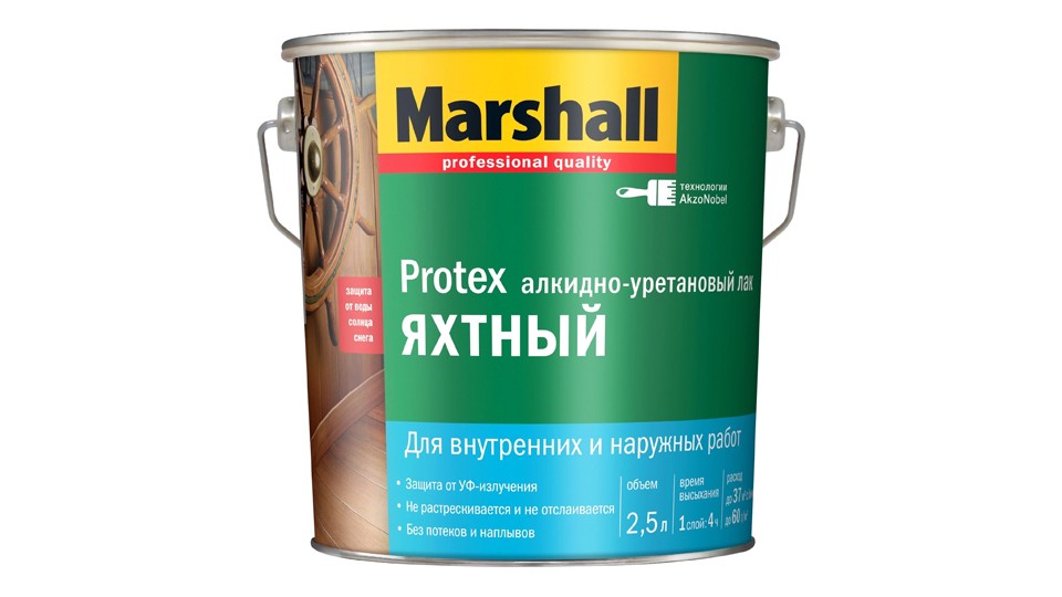 Маршалл Протекс Лак яхтный алкидно-уретановый полуматовый 2.5л