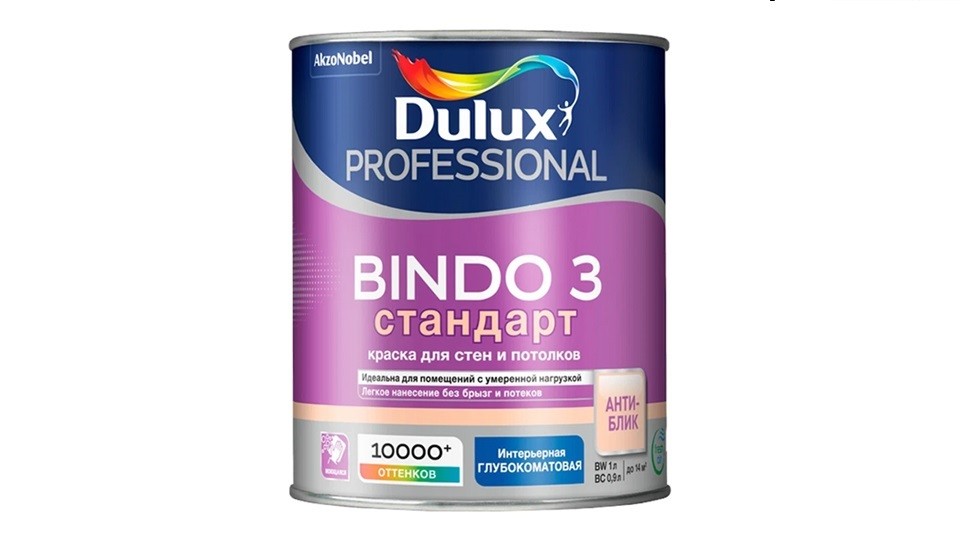 Paint for walls and ceilings Dulux Professional Bindo 3 deep matte base-BW 1l