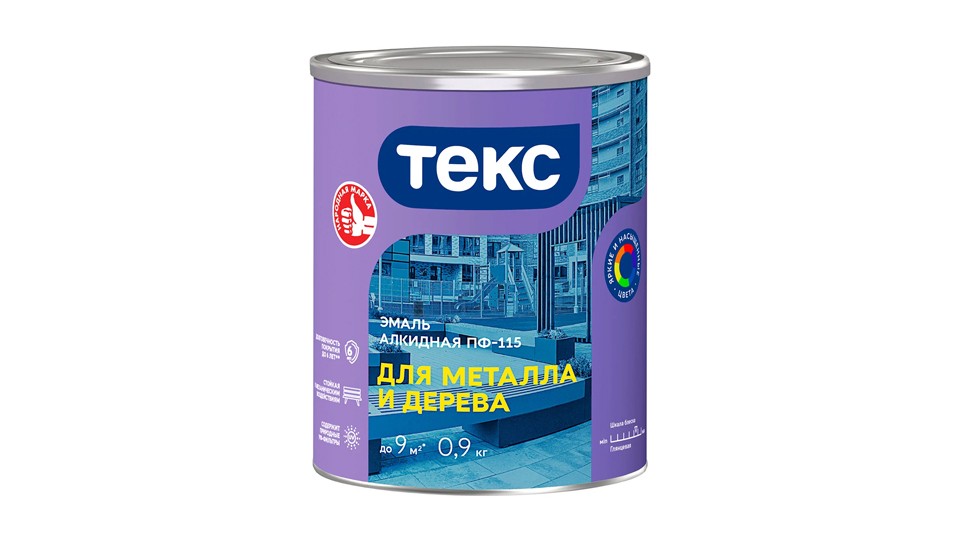 Enamel ПФ-115 universal alkyd Текс Оптимум matt white 0,9 kg