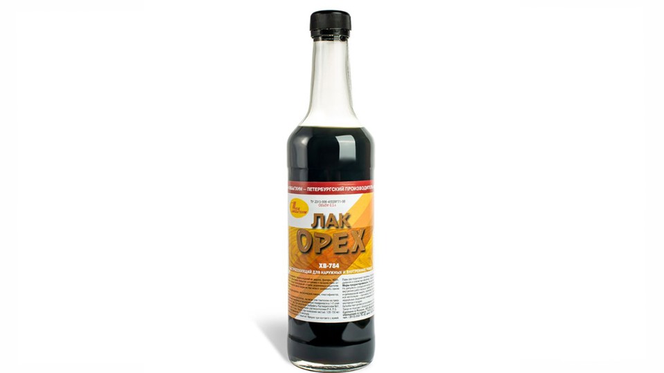 Varnish for wood Новбытхим ХВ-784 walnut 0,5 l