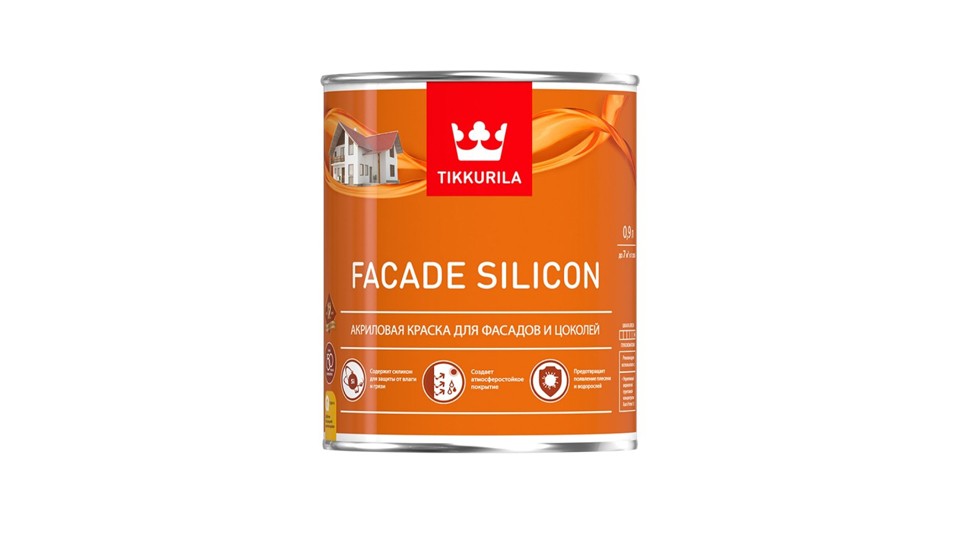 Краска для минеральных фасадов акриловая Tikkurila Facade Silicon глубокоматовая база-VVA 0,9 л