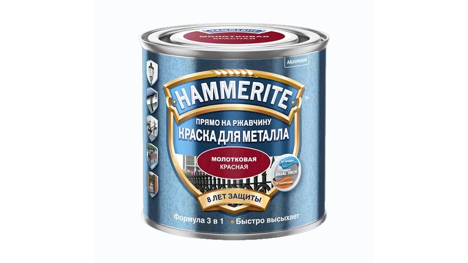 Paint for metal surfaces alkyd Hammerite hammer red 0,75 l