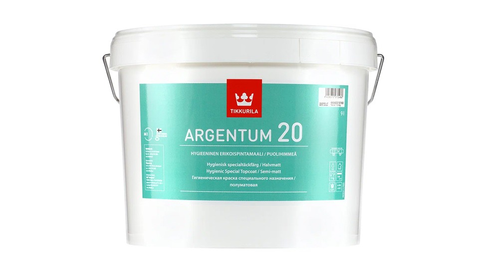 Краска антимикробная Tikkurila Argentum 20 полуматовая база-A 9 л