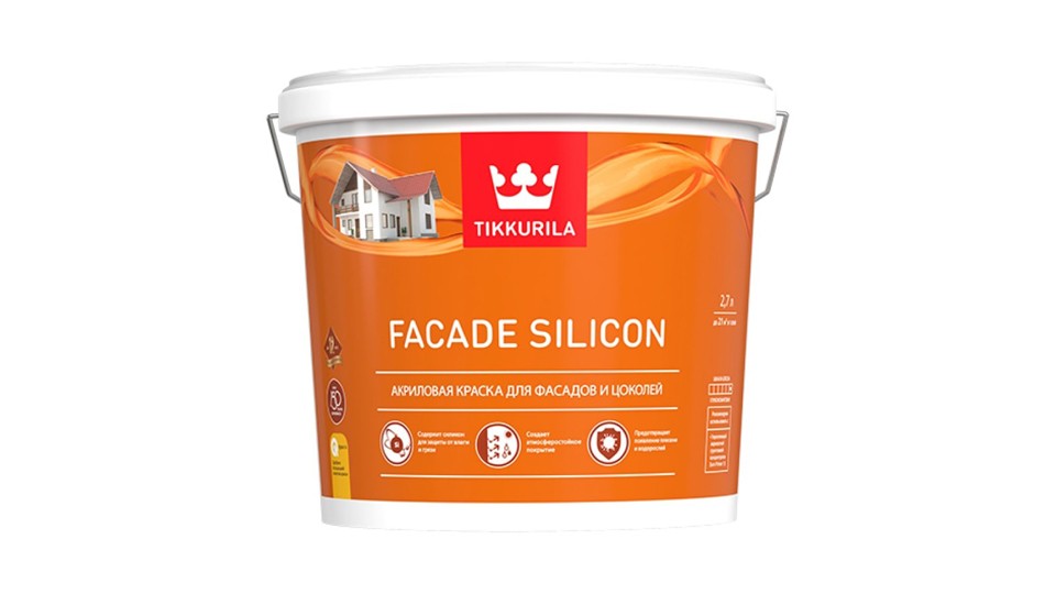 Acrylate paint for mineral facades Tikkurila Facade Silicon extra-matte base-C 2,7 l