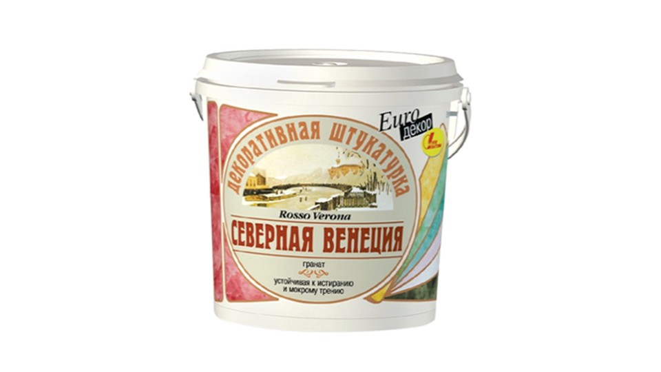 Decorative acrylate plaster Новбытхим Северная Венеция white 3 kg