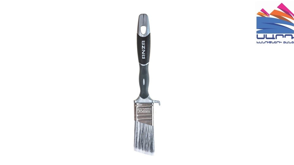 Flat ANZA PLATINUM curved brush with beveled bristles, 35mm