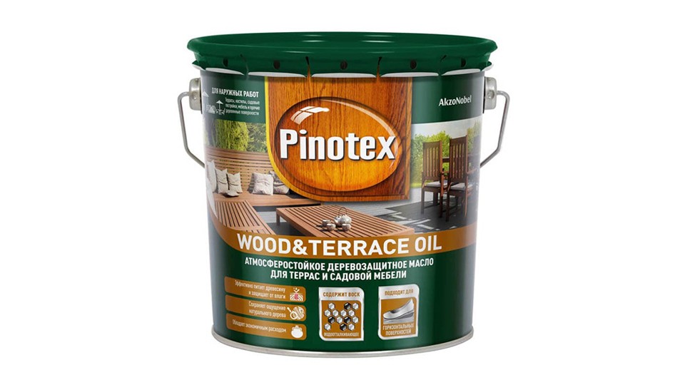 Յուղ փայտի պաշտպանության համար մթնոլորտակայուն Pinotex Wood&Terrace Oil անգույն 3 լ