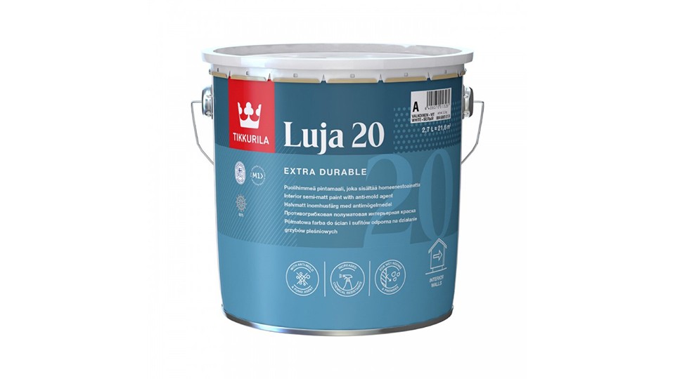Moisture-resistant antifungal paint Luja 7 A matte 9l, Tikkurila