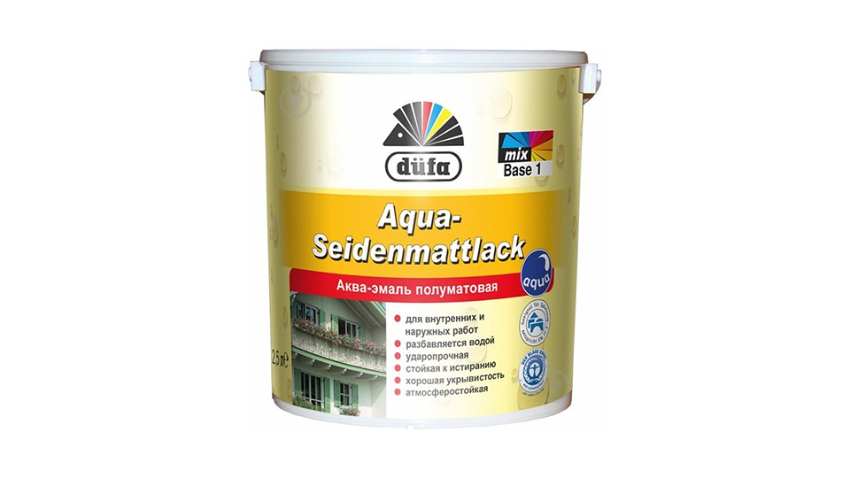 Էմալ փայլտի և մետաղի համար ակրիլային Dufa Aqua-Hochglanzlack գերփայլուն RAL 9010 սպիտակ 0,75 լ